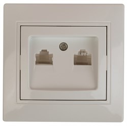 Intro 1-304-02 Розетка информационная 2xRJ45, СУ, Plano, сл.кость Б0043242 - фото 76364
