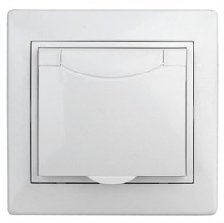 Intro 1Э-207-01 Розетка 2P+E Schuko с крышкой штор., 16А-250В, СУ, б.л., Plano, белый (10/100/2500) Б0038832 - фото 76396