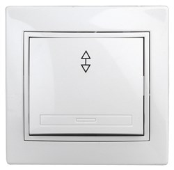 Intro Переключатель Plano 1-103-01 одноклавишный 10А-250В, IP20, СУ, белый Б0053742 - фото 76455
