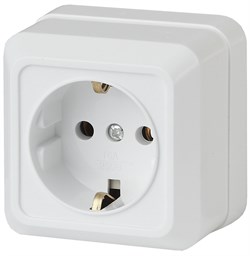 Intro Розетка Quadro 2Э-202-01 с заземлением 2P+E Schuko, 16А-250В, IP20, ОУ, без монтажной пластины, белый Б0053906 - фото 76649
