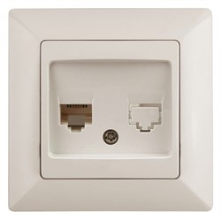 Intro 4-302-02 Розетка телефонная RJ11, СУ, Solo, сл.кость (10/200/2000) Б0043376 - фото 76712