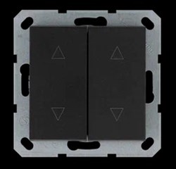 Jasmart Выключатель двухклавишный для штор 10A 250V~ с накладкой, цвет Антрацит G3028B - фото 76765