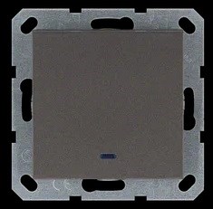 Jasmart Выключатель одноклавишный со светодиодом 10A 250V~ с накладкой, цвет Мокко G3011NZ - фото 76793