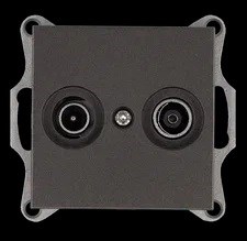 Jasmart Розетка TV+FM Φ9.5mm проходная с накладкой, цвет Мокко G6205Z - фото 76811
