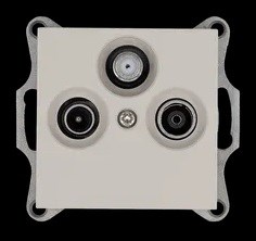 Jasmart Розетка TV+FM+SAT Φ9.5mm оконечная с накладкой, цвет Тауп G6206T - фото 76848