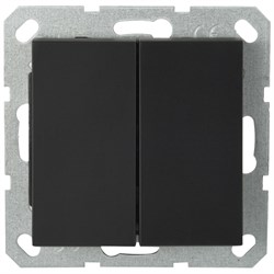 Jasmart G Черный матовый Выключатель 2-кл 10A 250V~ G3023PB - фото 76866