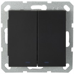 Jasmart G Черный матовый Выключатель 2-кл перекрестный с подсветкой 10A 250V~ G3023NPB - фото 76868