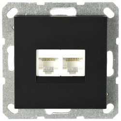 Jasmart G Черный матовый Розетка RJ45 двойная G6106PB - фото 76888
