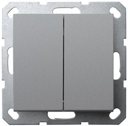 Jasmart G Алюминий Выключатель 2-кл 10A 250V~ G3023S - фото 76921