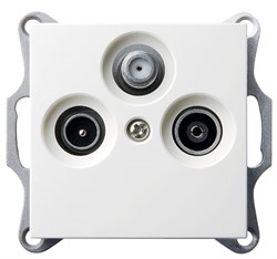 Jasmart G Белый глянцевый Розетка TV+FM+SAT оконечная G6206W - фото 76962