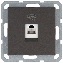 Jasmart Телефонная розетка RJ11 с накладкой, цвет Антрацит G6101B - фото 76965