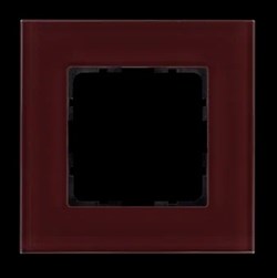 Jasmart Рамка 1-постовая, стекло цвет Гранатовый G1001GH - фото 76972