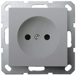 Jasmart G Алюминий Розетка б/з со шторками 16A 250V~ G5503S - фото 76990