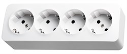 Jasmart FS Белый Розетка 4-ая со шт, накладного монтажа, 16AX 250V~ FS5508W - фото 77001
