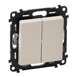 Legrand Valena Life слоновая кость выключатель 2-клавишный 10А 250В 752505 - фото 77144