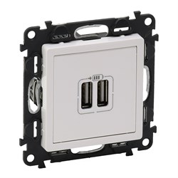 Legrand Valena Life белый розетка 2-ая USB 240В/5В 1500мА 753412 - фото 77192