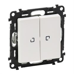 Legrand Valena Life белый выключатель 2-клавишный с подсветкой 10А 250В 752428 - фото 77194