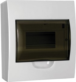 IEK GENERICA Корпус пластиковый ЩРН-П-8 черн. прозр. дверь IP41 MKP12-N-08-41-G - фото 77639