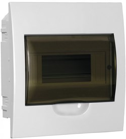 IEK GENERICA Корпус пластиковый ЩРВ-П-8 черн. прозр. дверь IP41 MKP12-V-08-41-G - фото 77644