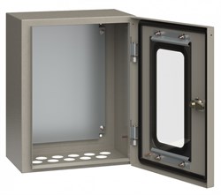IEK Корпус металлический ЩМП-1-0 (395х310х220мм) У2 IP54 прозрачная дверь YKM11-01-54-1 - фото 78267