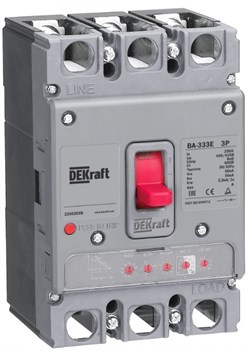 Dekraft Силовой автоматический выключатель с электрон. расц. 4P 250А 50кА ВА-333E 22503DEK - фото 79268