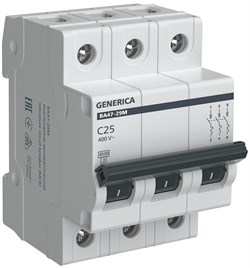 IEK GENERICA Авт. выкл. ВА47-29М 3P 25А 4,5кА C MVA21-3-025-C-G - фото 80137