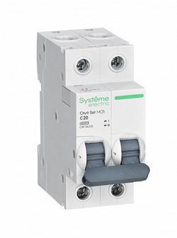 Systeme Electric City9 Set Автоматический выключатель (АВ) С 20А 2P 4.5kA 230В C9F34220 - фото 80213