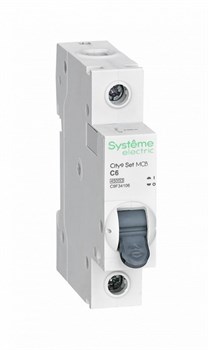 Systeme Electric City9 Set Автоматический выключатель (АВ) С 6А 1P 4.5kA 230В C9F34106 - фото 80216