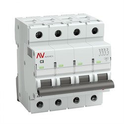 EKF Averes Автоматический выключатель AV-6 DC 4P 3A (C) 6kA mcb6-DC-4-03C-av - фото 80921