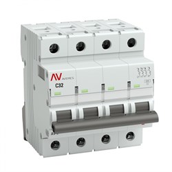 EKF Averes Автоматический выключатель AV-6 DC 4P 32A (C) 6kA mcb6-DC-4-32C-av - фото 80929