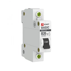 EKF Basic ВА 47-29 Автоматический выключатель  (B) 1P  20А 4,5кА mcb4729-1-20-B - фото 80999