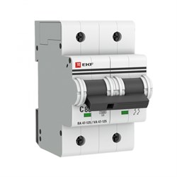 EKF PROxima ВА 47-125 Автоматический выключатель  (С) 2P 80А 15кА mcb47125-2-80C - фото 81046