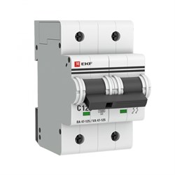 EKF PROxima ВА 47-125 Автоматический выключатель  (С) 2P 125А 15кА mcb47125-2-125C - фото 81196