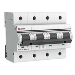 EKF PROxima ВА 47-125 Автоматический выключатель  (D) 4P 100А 15кА mcb47125-4-100D - фото 81208