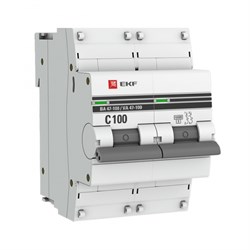 EKF PROxima ВА 47-100 Автоматический выключатель  (С) 2P 100А 10kA mcb47100-2-100C-pro - фото 81273