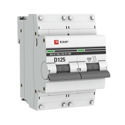EKF PROxima ВА 47-100 Автоматический выключатель  (D) 2P 125А 10kA mcb47100-2-125D-pro - фото 81510