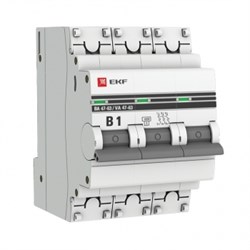 EKF PROxima ВА 47-63 Автоматический выключатель  (B) 3P 1А 4,5kA mcb4763-3-01B-pro - фото 81608