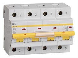 IEK KARAT Автоматический выключатель ВА47-100 4Р 20А 10кА характеристика D MVA40-4-020-D - фото 82297