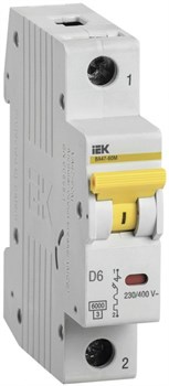 IEK KARAT Автоматический выключатель ВА47-60M 1Р 6А 6кА D MVA31-1-006-D - фото 82364