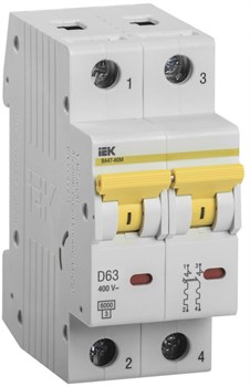 IEK KARAT Автоматический выключатель ВА47-60M 2Р 63А 6кА D MVA31-2-063-D - фото 82374