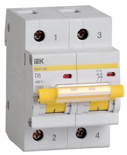 IEK KARAT Автоматический выключатель ВА47-100 2P 6А 10кА х-ка D MVA40-2-006-D - фото 82393