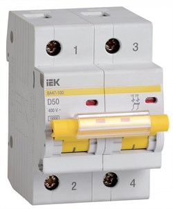 IEK KARAT Автоматический выключатель ВА47-100 2Р 50А 10кА х-ка D MVA40-2-050-D - фото 82400