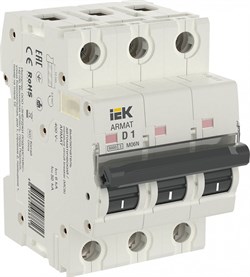 IEK ARMAT Автоматический выключатель M06N 3P D 1А AR-M06N-3-D001 - фото 82626