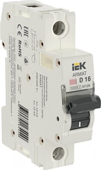 IEK ARMAT Автоматический выключатель M10N 1P D 16А AR-M10N-1-D016 - фото 82664
