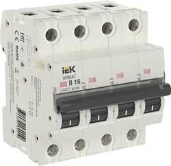 IEK ARMAT Автоматический выключатель M10N 4P B 16А AR-M10N-4-B016 - фото 82731