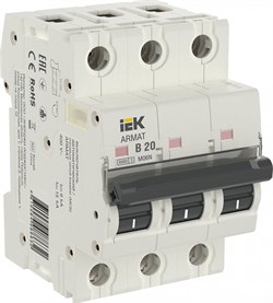 IEK ARMAT Автоматический выключатель M06N 3P B 20А AR-M06N-3-B020 - фото 82762