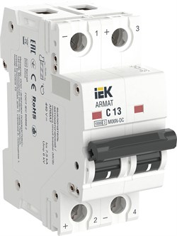 IEK ARMAT Автоматический выключатель M06N-DC 2P C 13А AR-M06N-2-C013DC - фото 82847