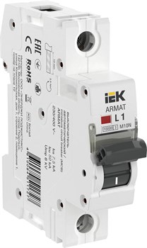 IEK ARMAT Автоматический выключатель M10N 1P L 1А AR-M10N-1-L001 - фото 82928