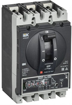 IEK ARMAT Автоматический выключатель в литом корпусе 3P D 50кА 160А эл. пр. AR-MCCB-3D-050-0160A-ELPC - фото 82968