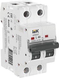 IEK ARMAT Автоматический выключатель M10N 2P L 40А AR-M10N-2-L040 - фото 83331